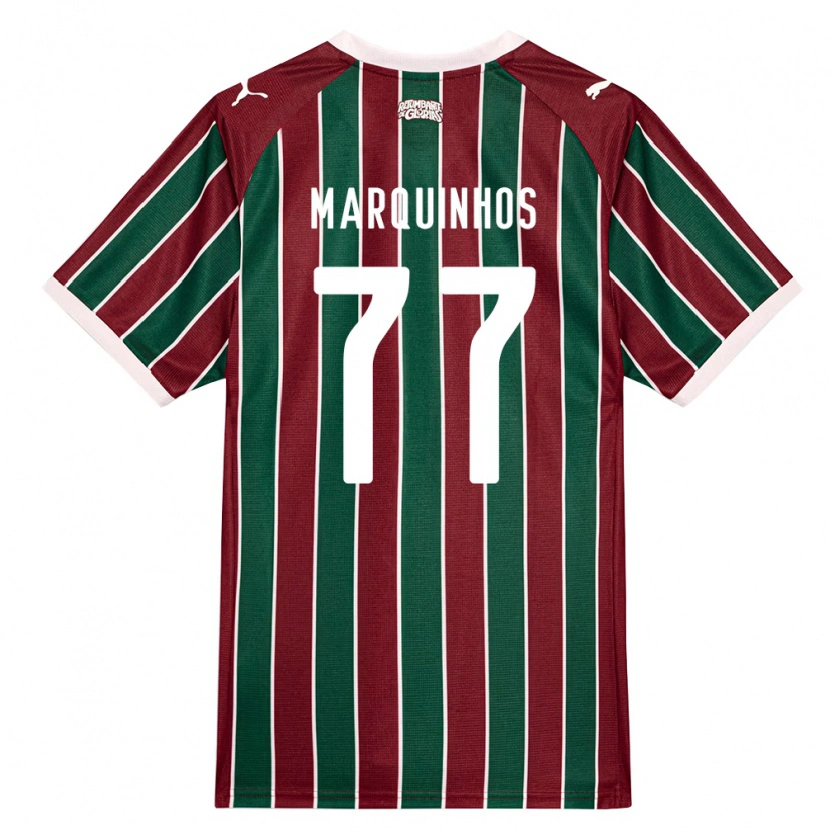 Danxen Hombre Camiseta Marquinhos #77 Verde Borgoña Blanco 1ª Equipación 2026/27 La Camisa México
