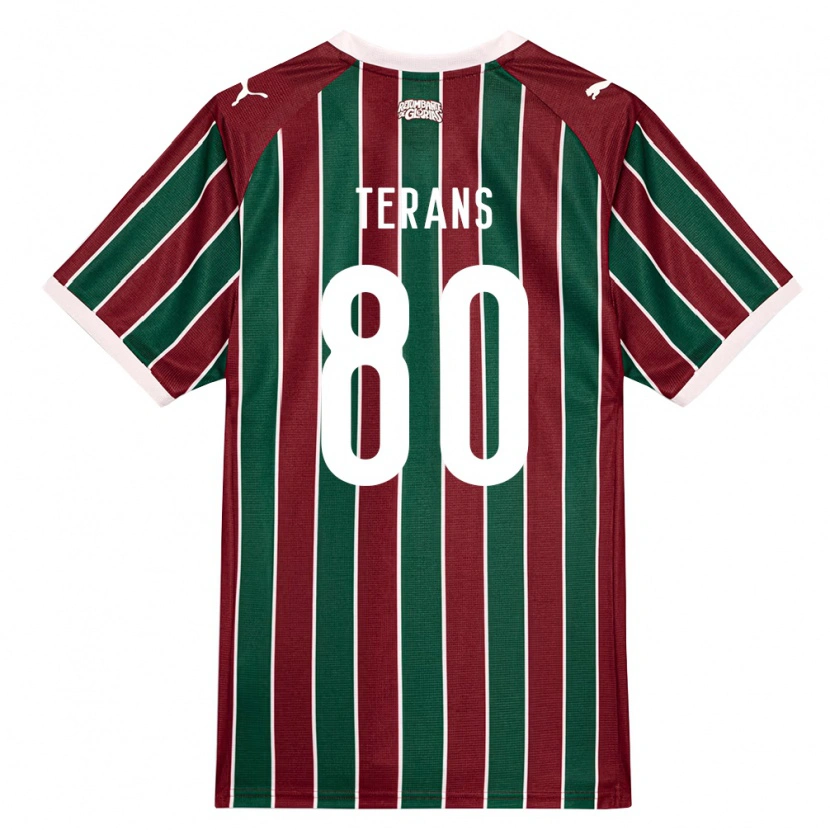 Danxen Hombre Camiseta David Terans #80 Verde Borgoña Blanco 1ª Equipación 2026/27 La Camisa México