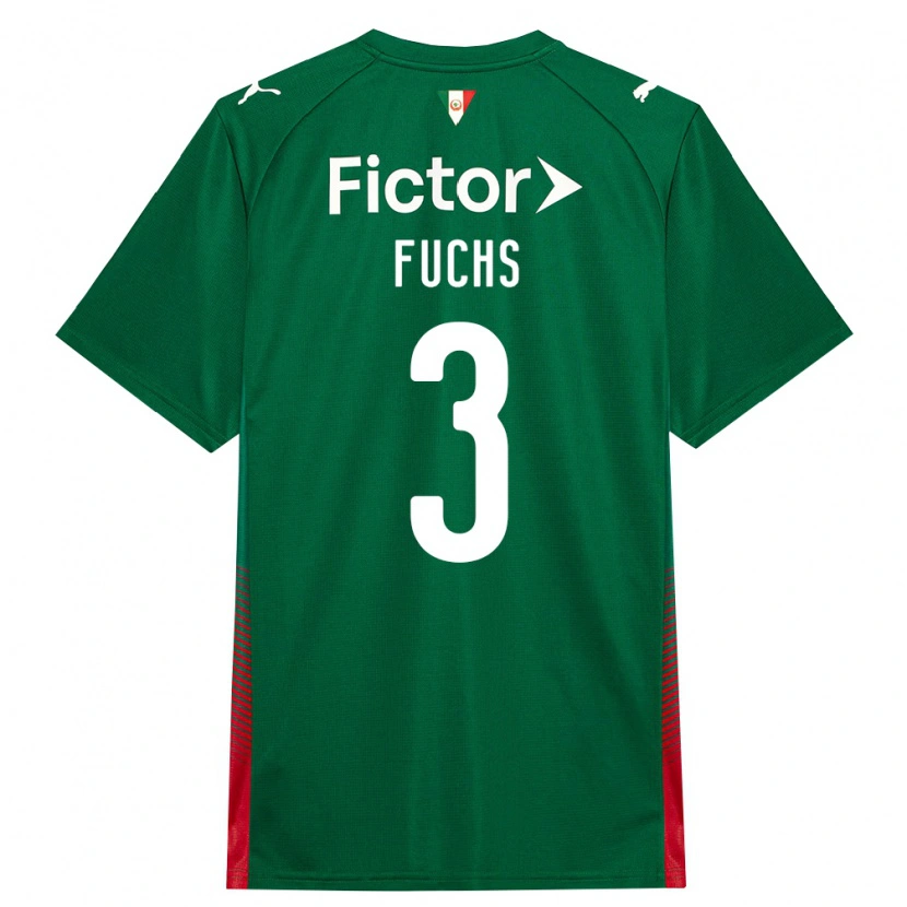Danxen Hombre Camiseta Bruno Fuchs #3 Verde Rojo Blanco 1ª Equipación 2026/27 La Camisa México