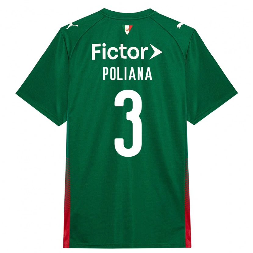 Danxen Hombre Camiseta Poliana #3 Verde Rojo Blanco 1ª Equipación 2026/27 La Camisa México