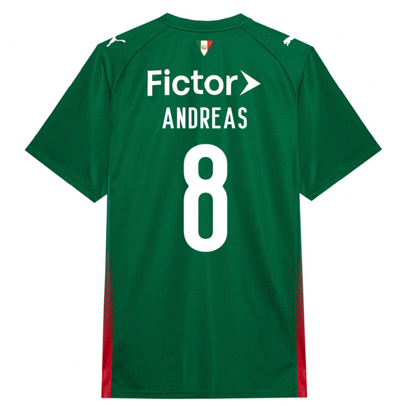 Danxen Hombre Camiseta Andreas Pereira #8 Verde Rojo Blanco 1ª Equipación 2026/27 La Camisa México