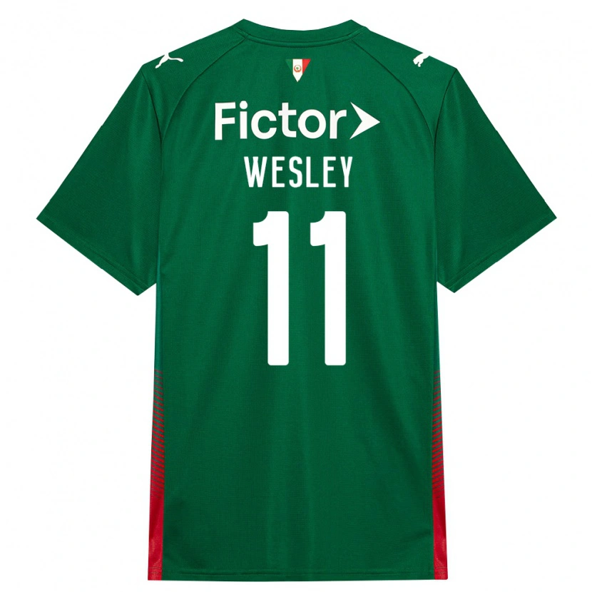 Danxen Hombre Camiseta Wesley #11 Verde Rojo Blanco 1ª Equipación 2026/27 La Camisa México