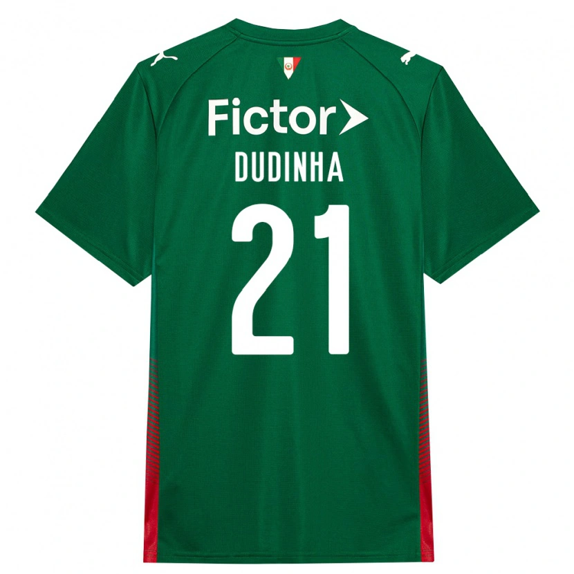 Danxen Hombre Camiseta Dudinha #21 Verde Rojo Blanco 1ª Equipación 2026/27 La Camisa México