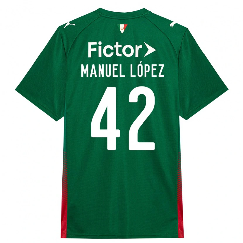 Danxen Hombre Camiseta José Manuel López #42 Verde Rojo Blanco 1ª Equipación 2026/27 La Camisa México