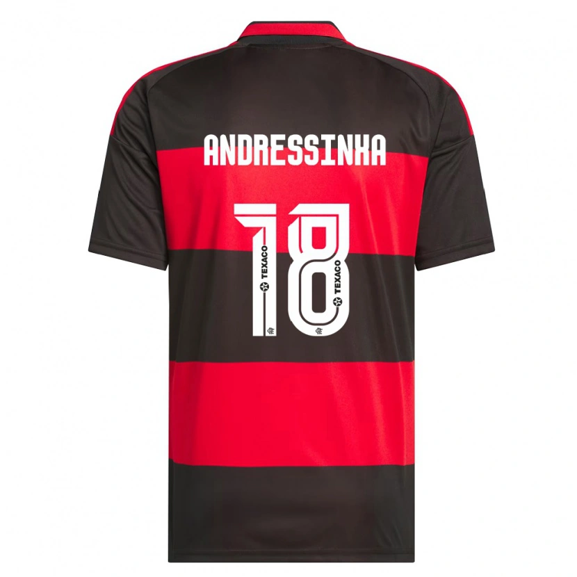 Danxen Hombre Camiseta Andressinha #18 Rojo Negro Blanco 1ª Equipación 2026/27 La Camisa México