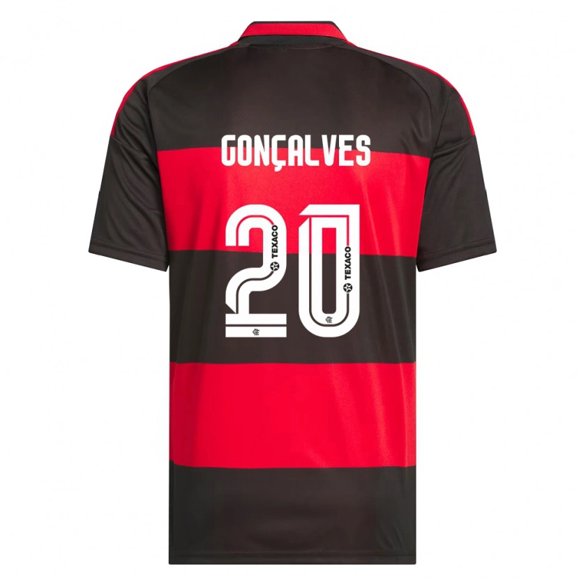 Danxen Hombre Camiseta Matheus Gonçalves #20 Rojo Negro Blanco 1ª Equipación 2026/27 La Camisa México