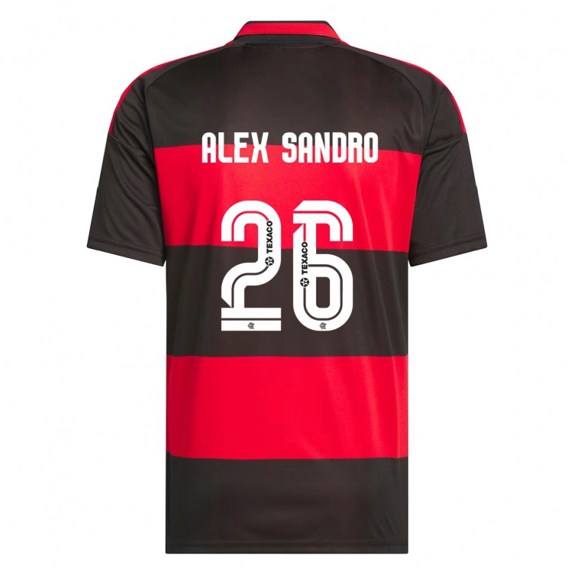Danxen Hombre Camiseta Alex Sandro #26 Rojo Negro Blanco 1ª Equipación 2026/27 La Camisa México
