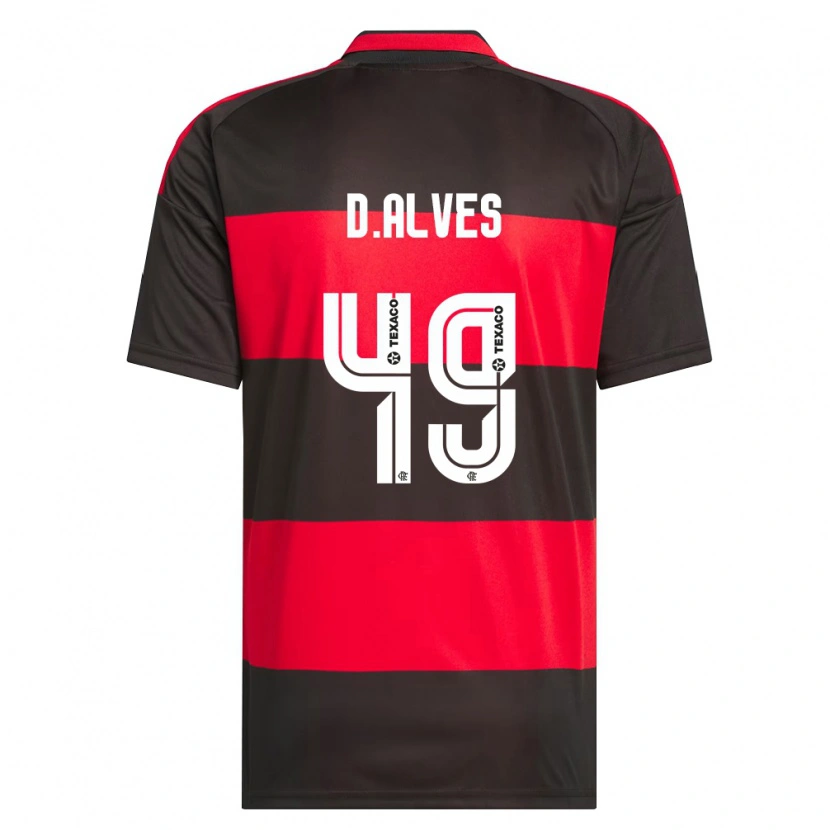 Danxen Hombre Camiseta Dyogo Alves #49 Rojo Negro Blanco 1ª Equipación 2026/27 La Camisa México