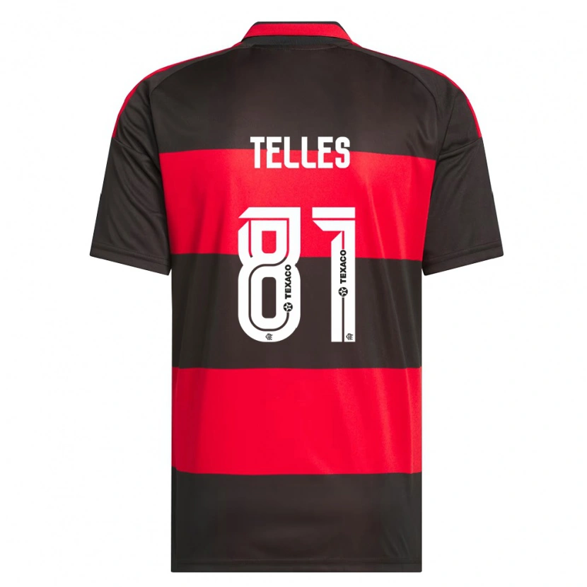 Danxen Hombre Camiseta Douglas Telles #81 Rojo Negro Blanco 1ª Equipación 2026/27 La Camisa México