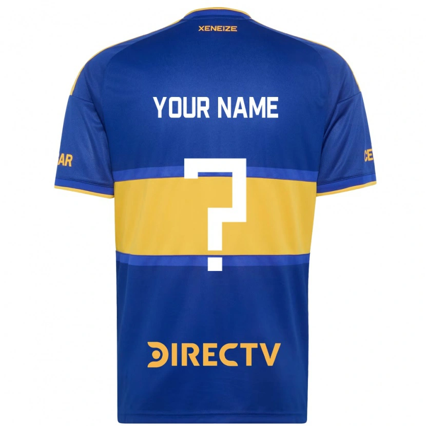 Danxen Hombre Camiseta Su Nombre #0 Azul Real Amarillo 1ª Equipación 2026/27 La Camisa México