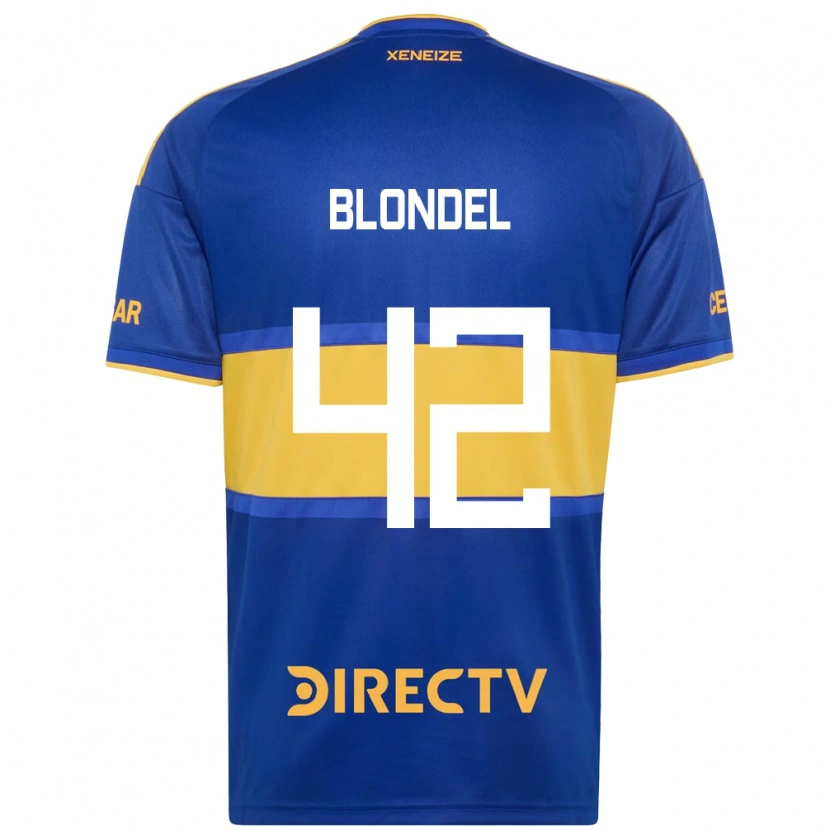 Danxen Hombre Camiseta Lucas Blondel #42 Azul Real Amarillo 1ª Equipación 2026/27 La Camisa México