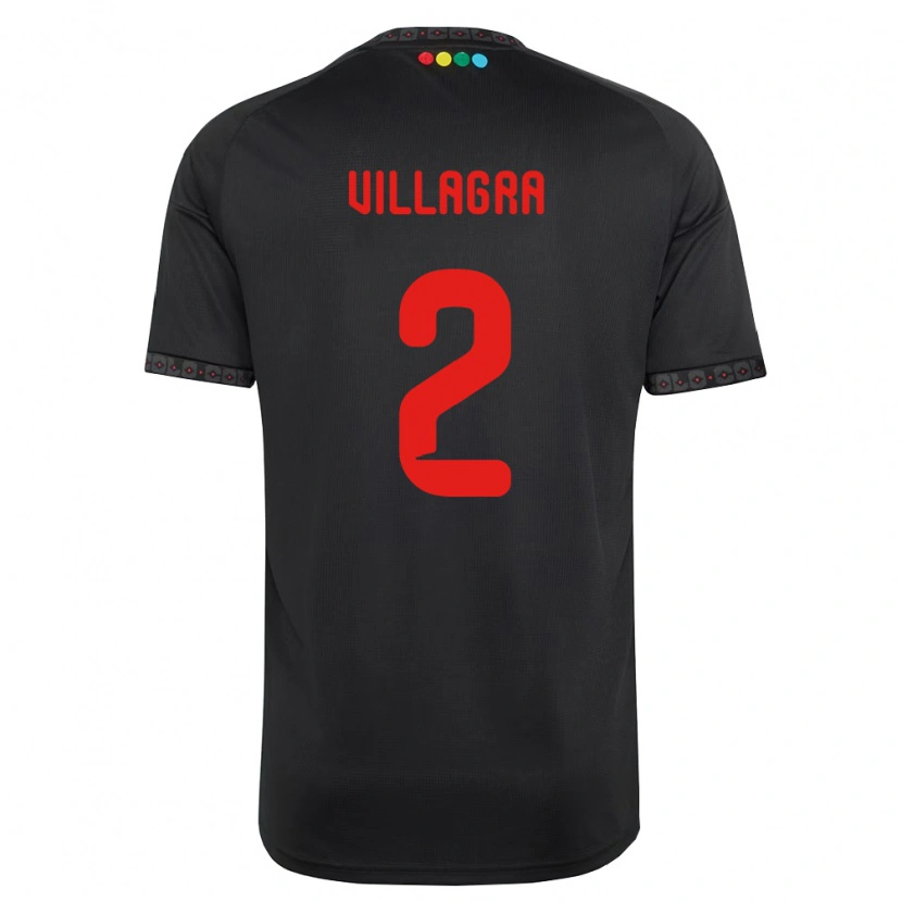 Danxen Hombre Camiseta Jonathan Villagra #2 Negro Rojo 2ª Equipación 2026/27 La Camisa México