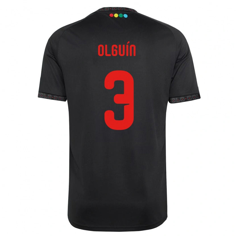 Danxen Hombre Camiseta Alonso Olguín #3 Negro Rojo 2ª Equipación 2026/27 La Camisa México