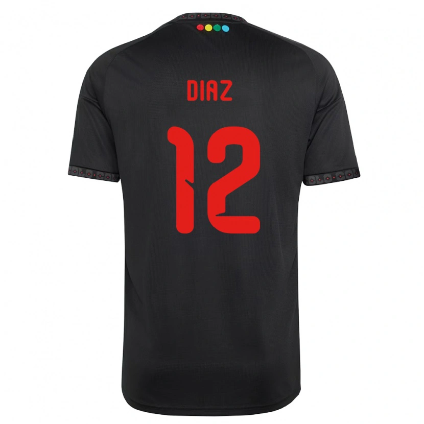 Danxen Hombre Camiseta Javiera Díaz #12 Negro Rojo 2ª Equipación 2026/27 La Camisa México