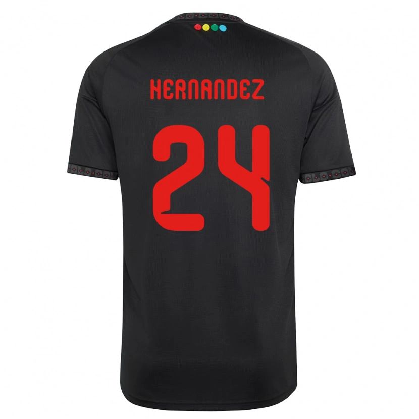 Danxen Hombre Camiseta Leandro Hernández #24 Negro Rojo 2ª Equipación 2026/27 La Camisa México