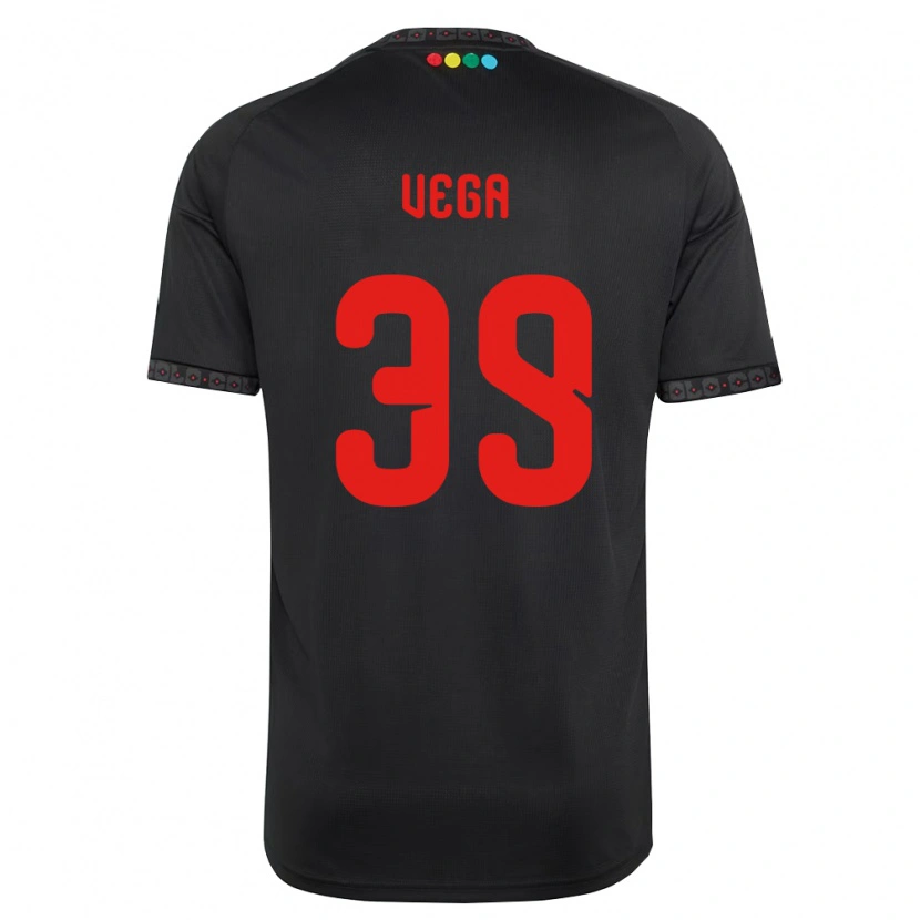 Danxen Hombre Camiseta Sebastián Vega #39 Negro Rojo 2ª Equipación 2026/27 La Camisa México