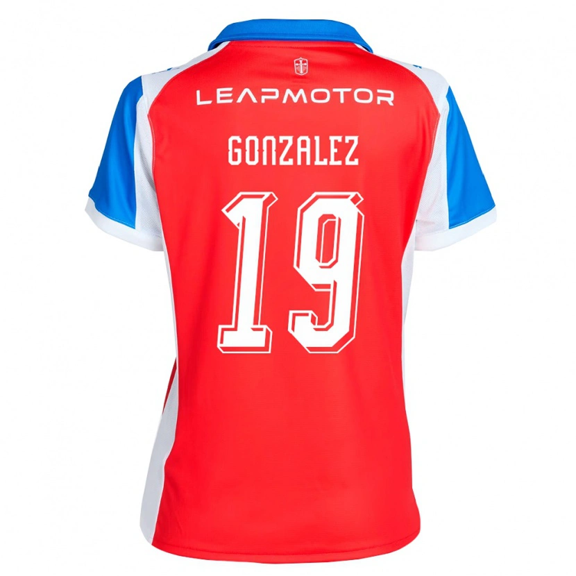 Danxen Hombre Camiseta Bryan González #19 Rojo Azul 2ª Equipación 2026/27 La Camisa México