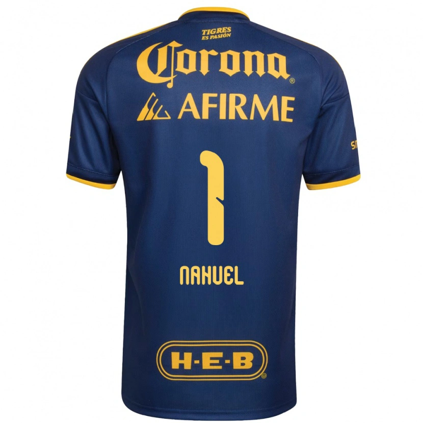 Danxen Hombre Camiseta Nahuel Guzmán #1 Azul Real Amarillo 2ª Equipación 2026/27 La Camisa México
