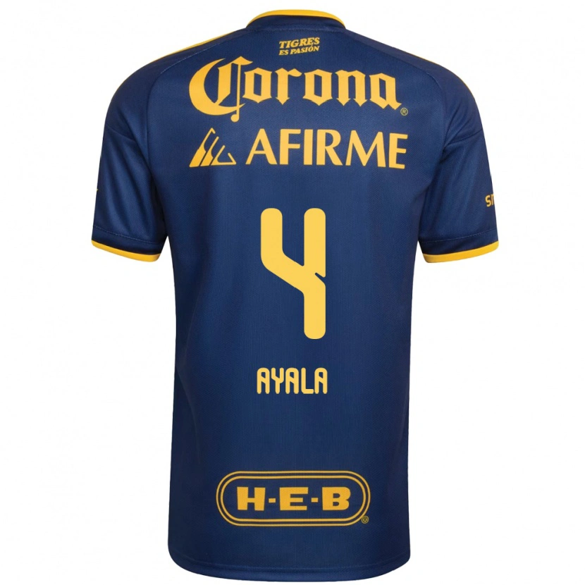Danxen Hombre Camiseta Hugo Ayala #4 Azul Real Amarillo 2ª Equipación 2026/27 La Camisa México