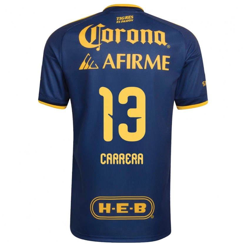 Danxen Hombre Camiseta Antonio Carrera #13 Azul Real Amarillo 2ª Equipación 2026/27 La Camisa México