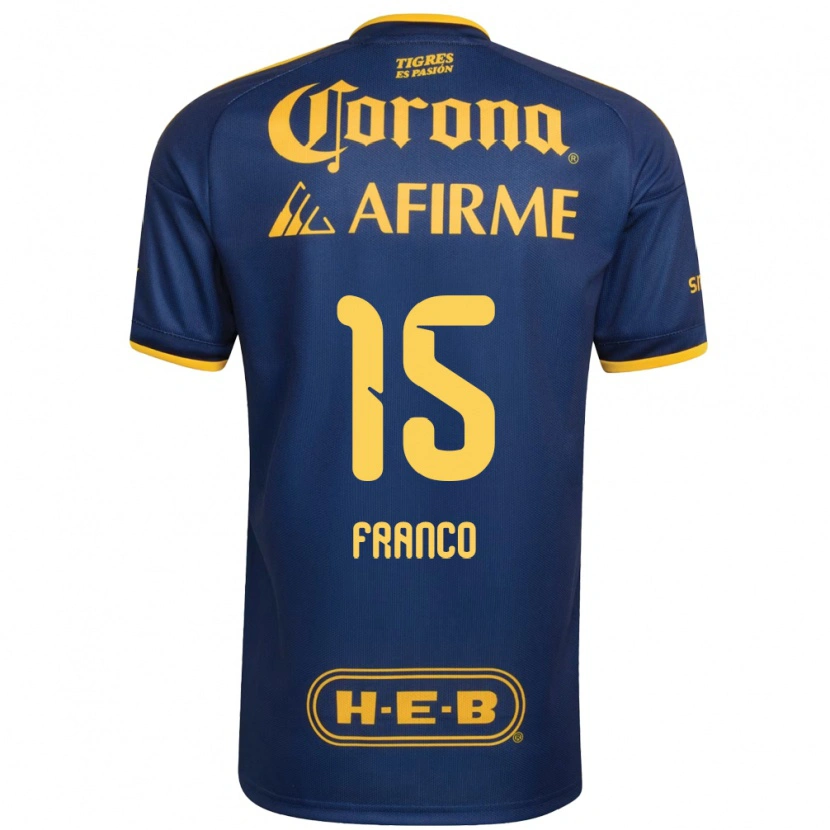 Danxen Hombre Camiseta Alan Franco #15 Azul Real Amarillo 2ª Equipación 2026/27 La Camisa México