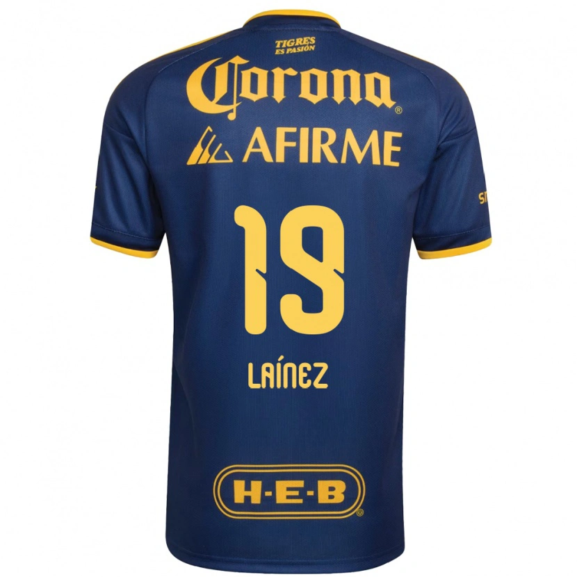 Danxen Hombre Camiseta Mauro Laínez #19 Azul Real Amarillo 2ª Equipación 2026/27 La Camisa México