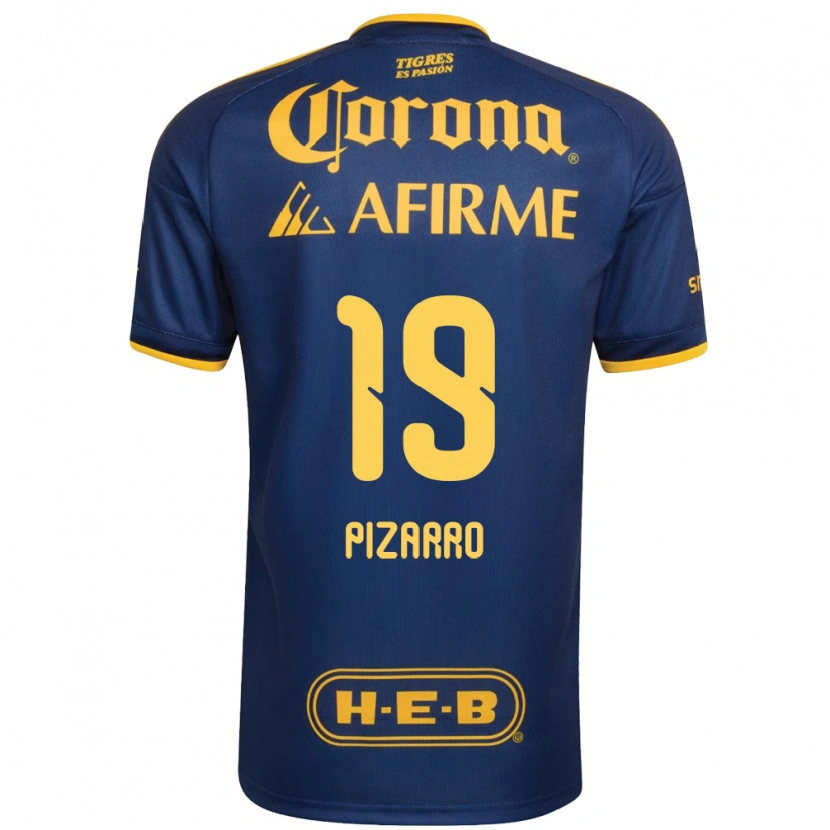 Danxen Hombre Camiseta Guido Pizarro #19 Azul Real Amarillo 2ª Equipación 2026/27 La Camisa México