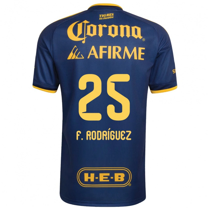Danxen Hombre Camiseta Felipe Rodríguez #25 Azul Real Amarillo 2ª Equipación 2026/27 La Camisa México