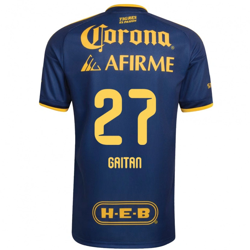 Danxen Hombre Camiseta Natalia Gaitan #27 Azul Real Amarillo 2ª Equipación 2026/27 La Camisa México