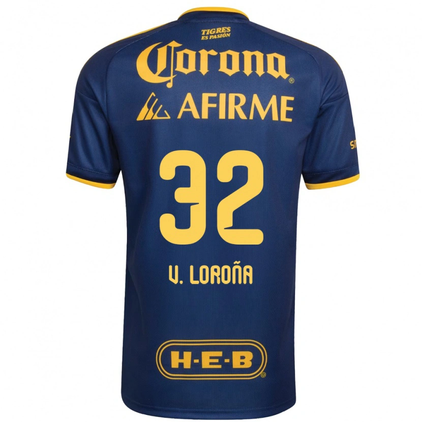 Danxen Hombre Camiseta Vladímir Loroña #32 Azul Real Amarillo 2ª Equipación 2026/27 La Camisa México