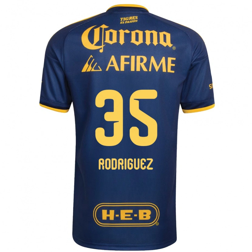 Danxen Hombre Camiseta Osvaldo Rodríguez #35 Azul Real Amarillo 2ª Equipación 2026/27 La Camisa México