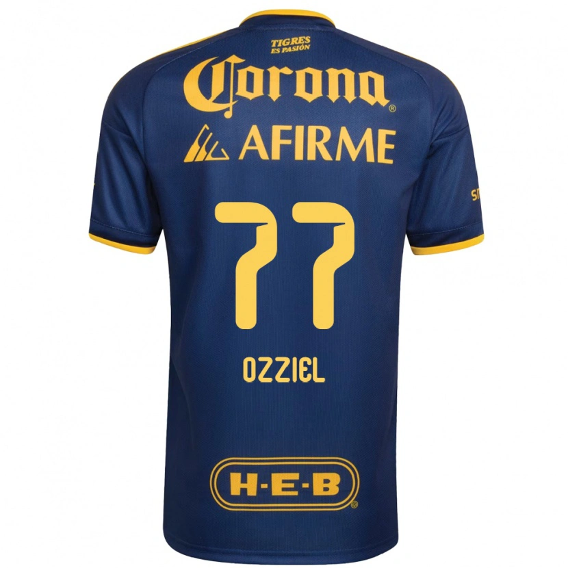 Danxen Hombre Camiseta Ozziel Herrera #77 Azul Real Amarillo 2ª Equipación 2026/27 La Camisa México