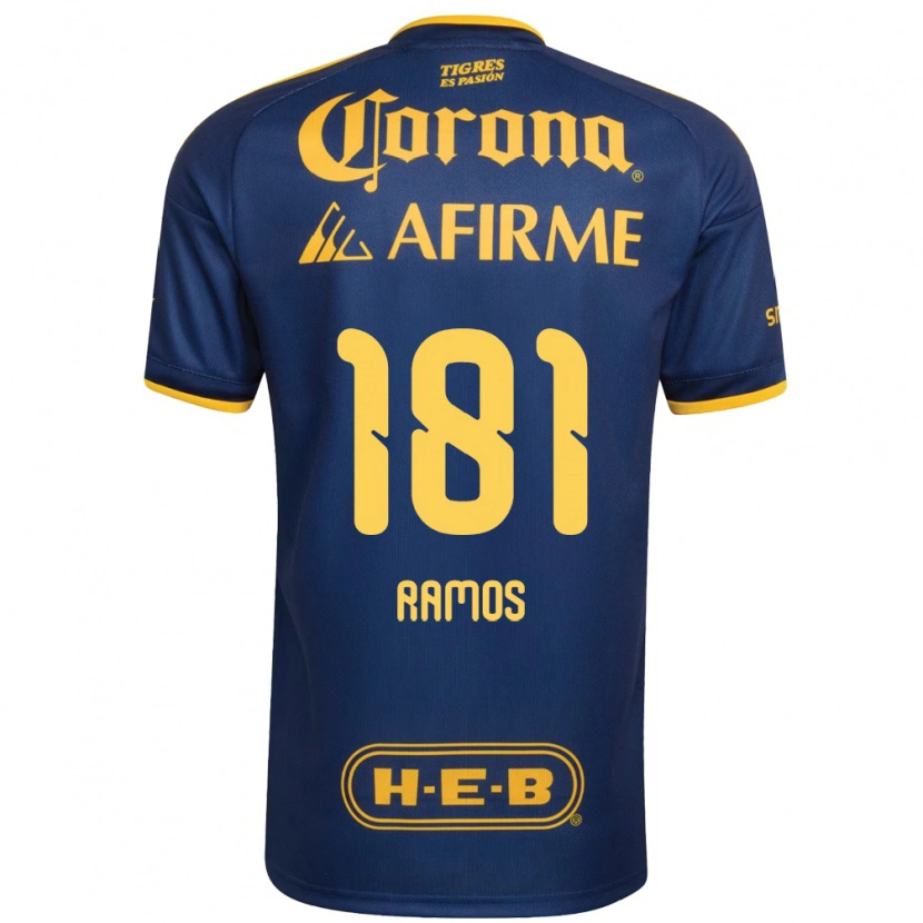 Danxen Hombre Camiseta Anthony Ramos #181 Azul Real Amarillo 2ª Equipación 2026/27 La Camisa México