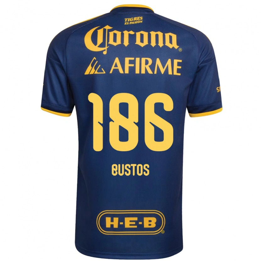 Danxen Hombre Camiseta Maximiliano Bustos #186 Azul Real Amarillo 2ª Equipación 2026/27 La Camisa México