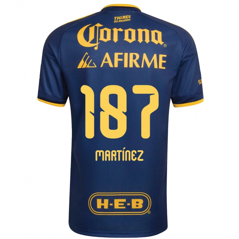 Danxen Hombre Camiseta Emilio Martínez #187 Azul Real Amarillo 2ª Equipación 2026/27 La Camisa México
