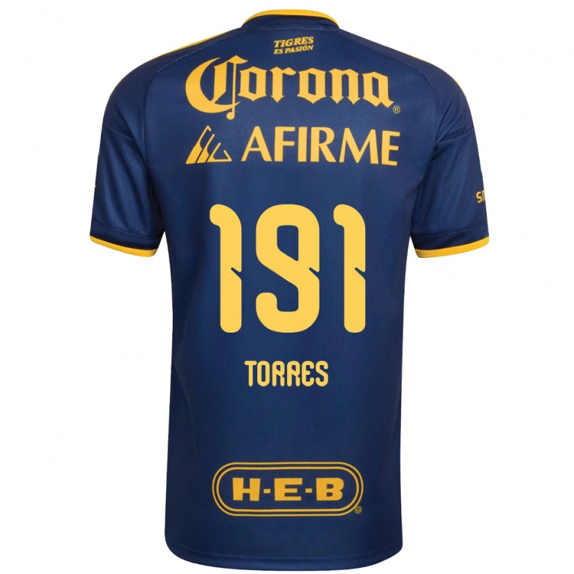 Danxen Hombre Camiseta Aldo Torres #191 Azul Real Amarillo 2ª Equipación 2026/27 La Camisa México