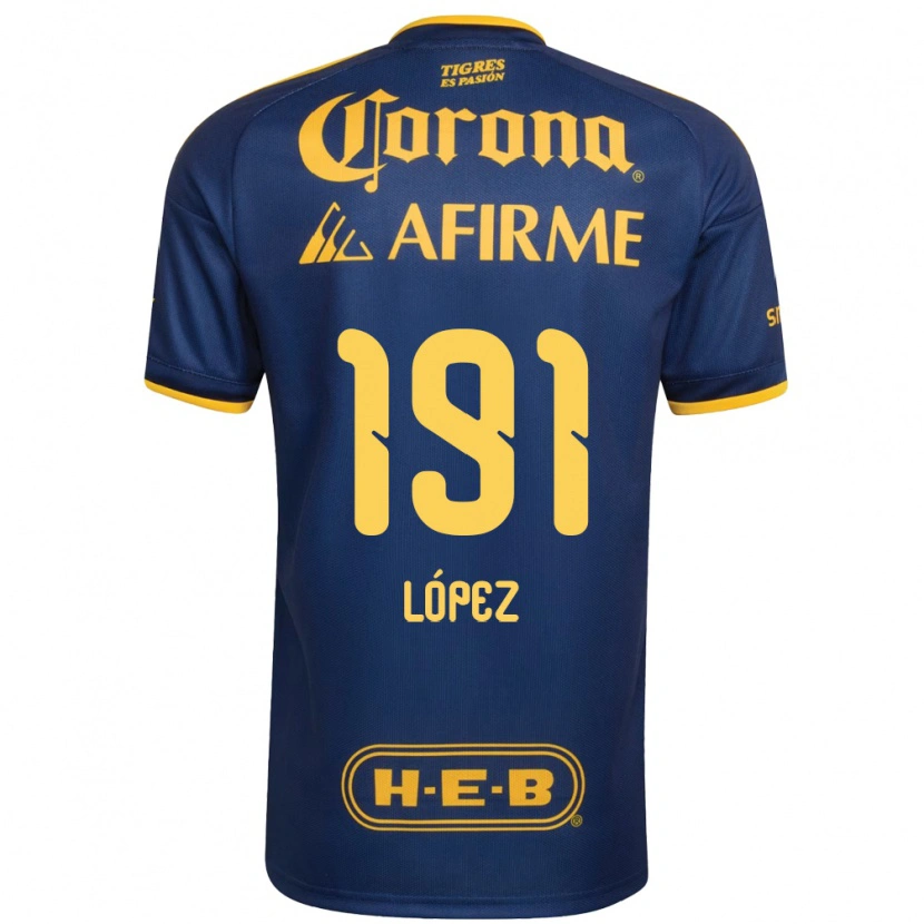 Danxen Hombre Camiseta Adrián López #191 Azul Real Amarillo 2ª Equipación 2026/27 La Camisa México