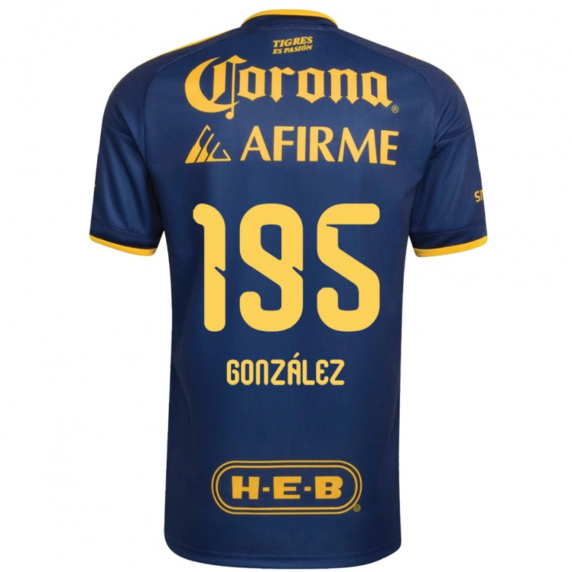 Danxen Hombre Camiseta Germán González #195 Azul Real Amarillo 2ª Equipación 2026/27 La Camisa México