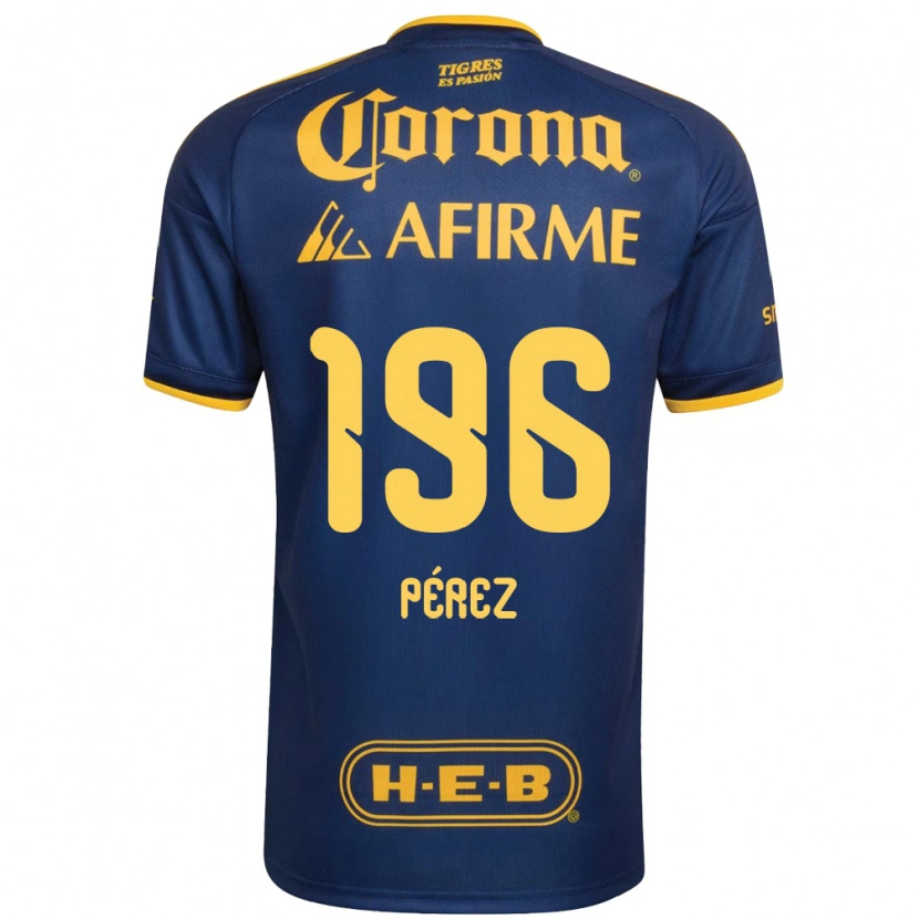 Danxen Hombre Camiseta Axel Pérez #196 Azul Real Amarillo 2ª Equipación 2026/27 La Camisa México