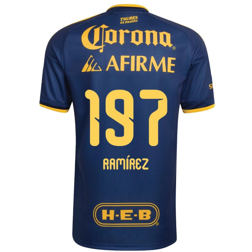 Danxen Hombre Camiseta Ángel Ramírez #197 Azul Real Amarillo 2ª Equipación 2026/27 La Camisa México