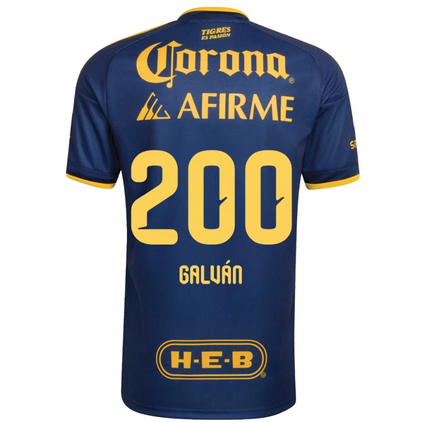 Danxen Hombre Camiseta Isaias Galván #200 Azul Real Amarillo 2ª Equipación 2026/27 La Camisa México