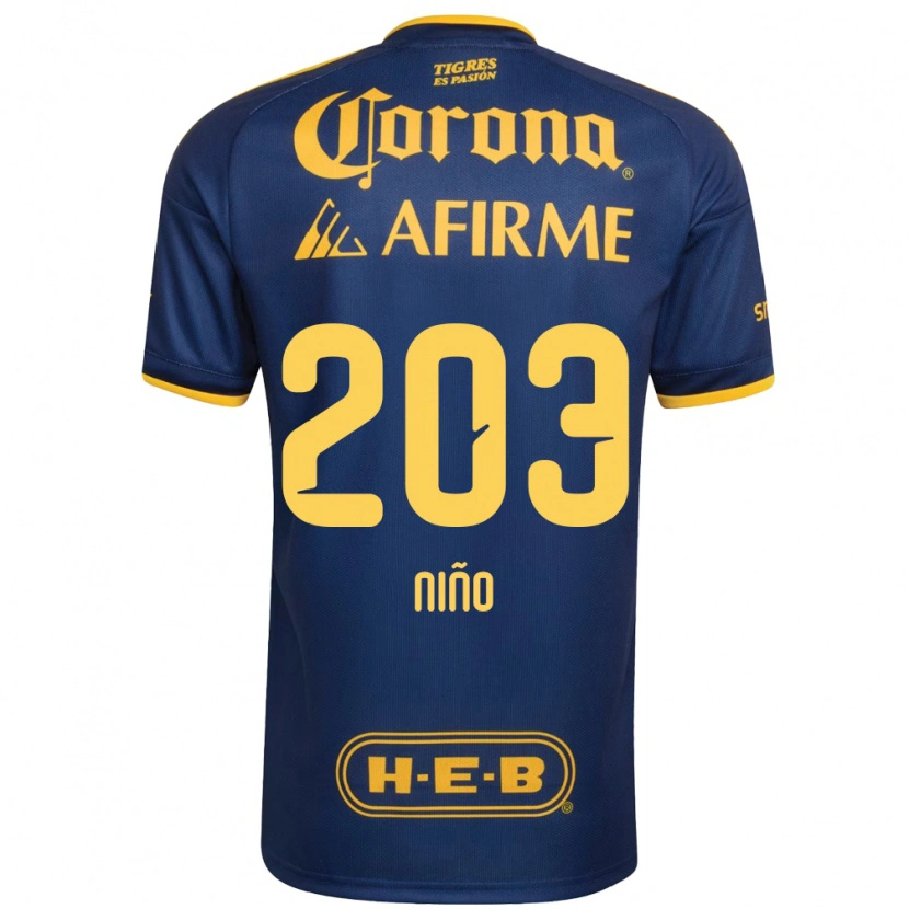 Danxen Hombre Camiseta Fernando Niño #203 Azul Real Amarillo 2ª Equipación 2026/27 La Camisa México