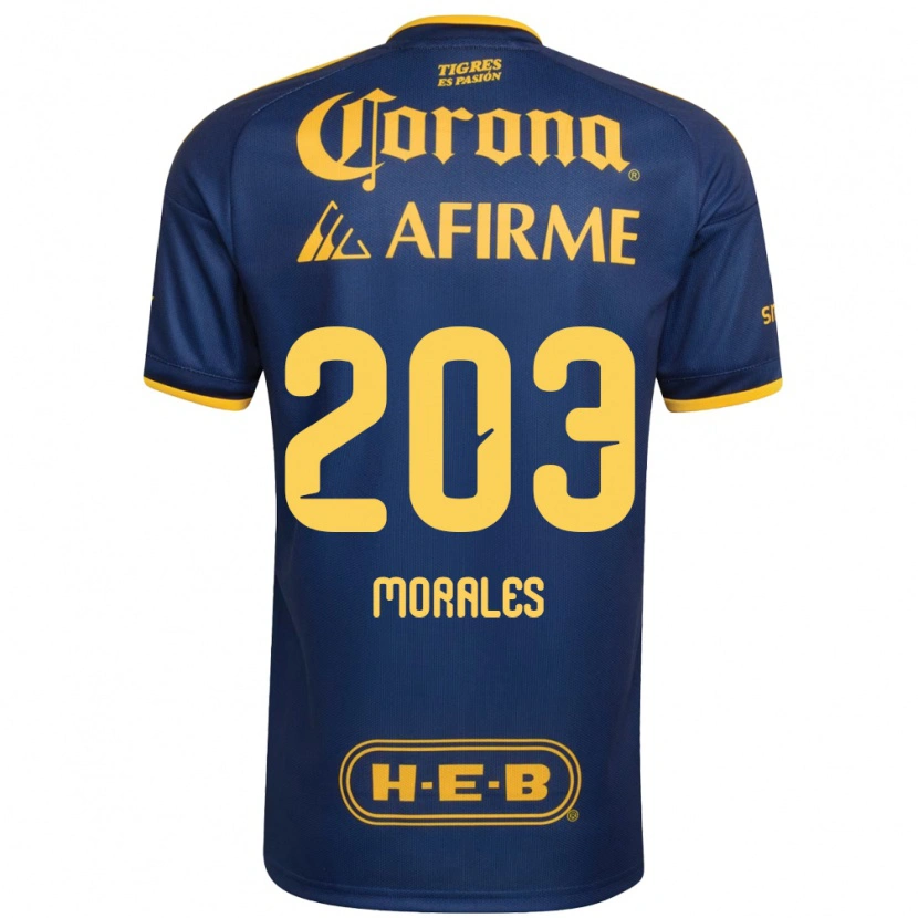 Danxen Hombre Camiseta Carlos Morales #203 Azul Real Amarillo 2ª Equipación 2026/27 La Camisa México