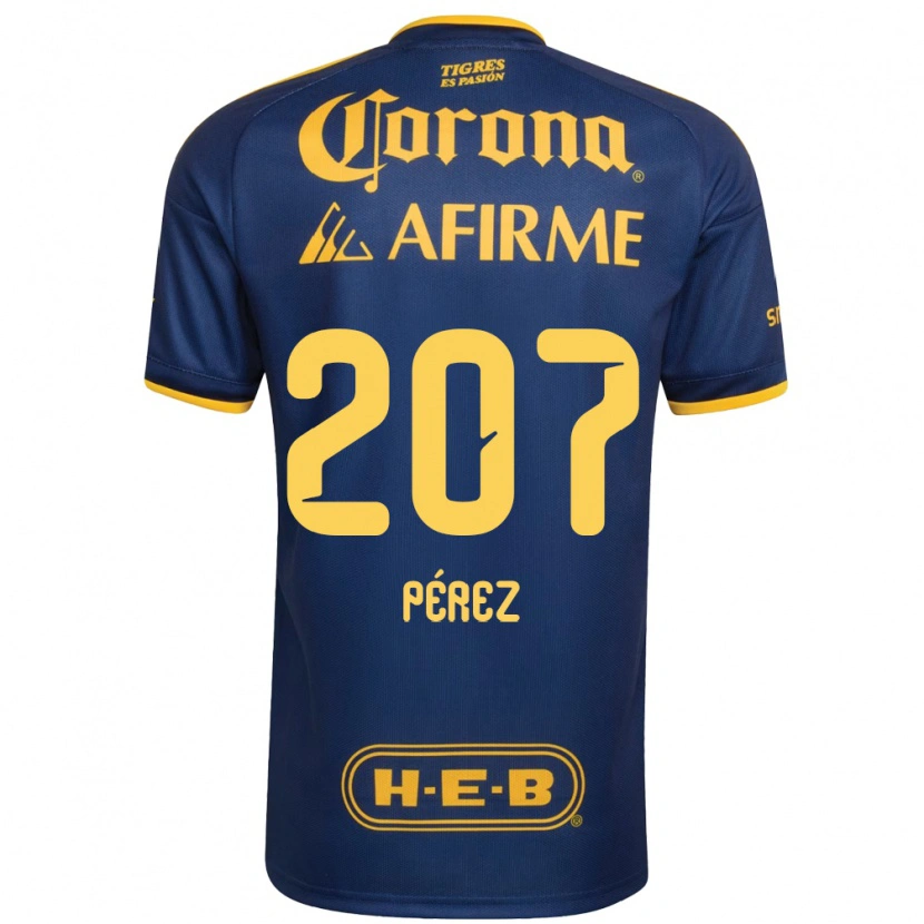 Danxen Hombre Camiseta Samuel Pérez #207 Azul Real Amarillo 2ª Equipación 2026/27 La Camisa México