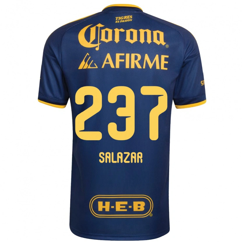 Danxen Hombre Camiseta Bryan Salazar #237 Azul Real Amarillo 2ª Equipación 2026/27 La Camisa México