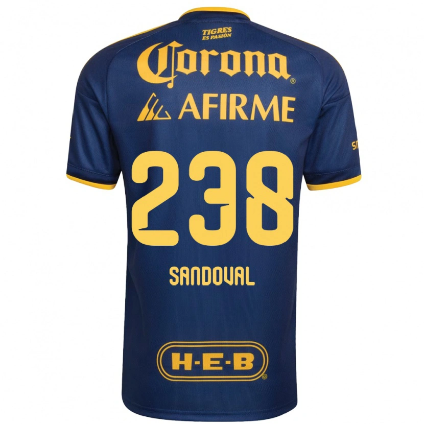 Danxen Hombre Camiseta Miguel Sandoval #238 Azul Real Amarillo 2ª Equipación 2026/27 La Camisa México