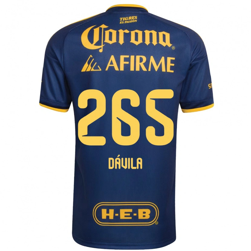 Danxen Hombre Camiseta Emiliano Dávila #265 Azul Real Amarillo 2ª Equipación 2026/27 La Camisa México