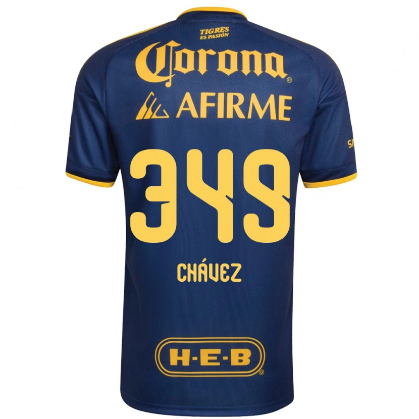 Danxen Hombre Camiseta Jorge Chávez #349 Azul Real Amarillo 2ª Equipación 2026/27 La Camisa México