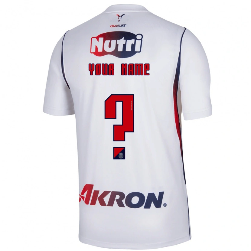 Danxen Hombre Camiseta Su Nombre #0 Blanco Azul Marino Rojo 2ª Equipación 2026/27 La Camisa México