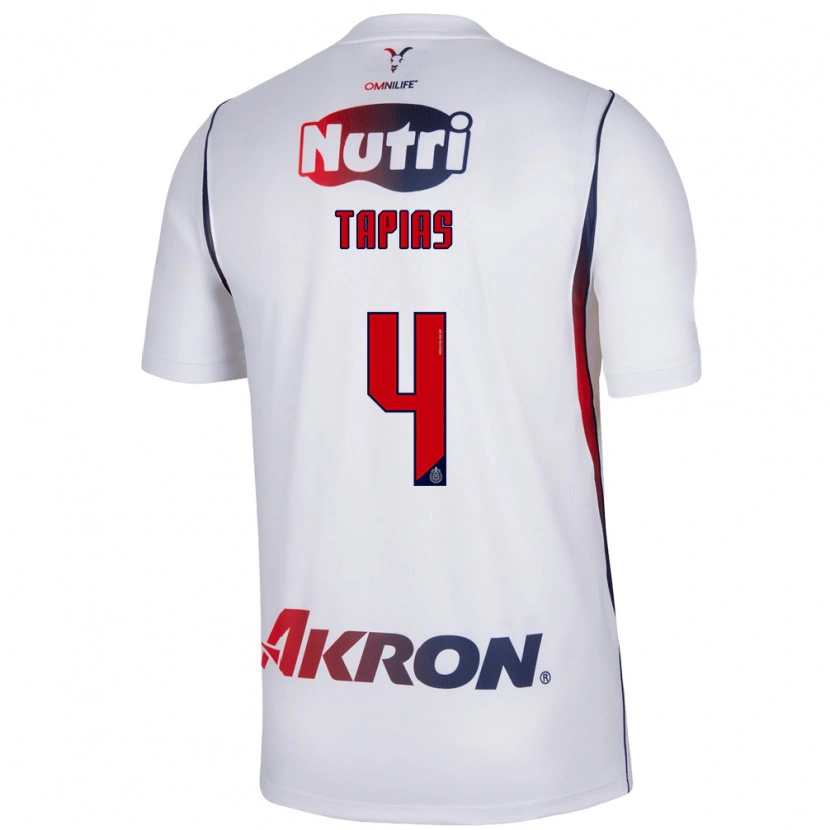 Danxen Hombre Camiseta Miguel Tapias #4 Blanco Azul Marino Rojo 2ª Equipación 2026/27 La Camisa México